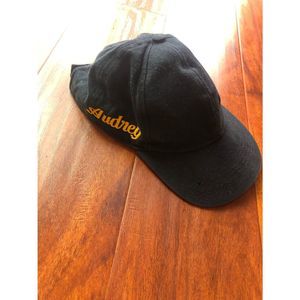 Barely used hat with audrey embroidered on top